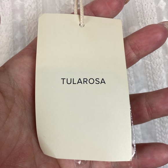 Tulrosea Nicole Embroidered Tie Waist Dress in White Size XXS New! - Picture 9 of 14